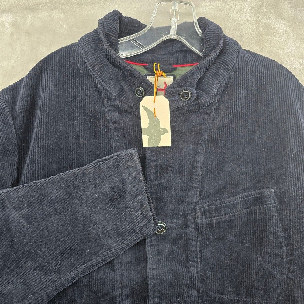 NWT Relwen Size Large Cord Trap‎ Blazer Navy Blue Corduroy Utility Chore Jacket